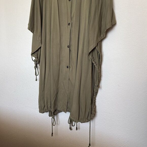 Anthropologie | Pilcro Long Utility Jacket Womens Olive Green One Size - Picture 6 of 8